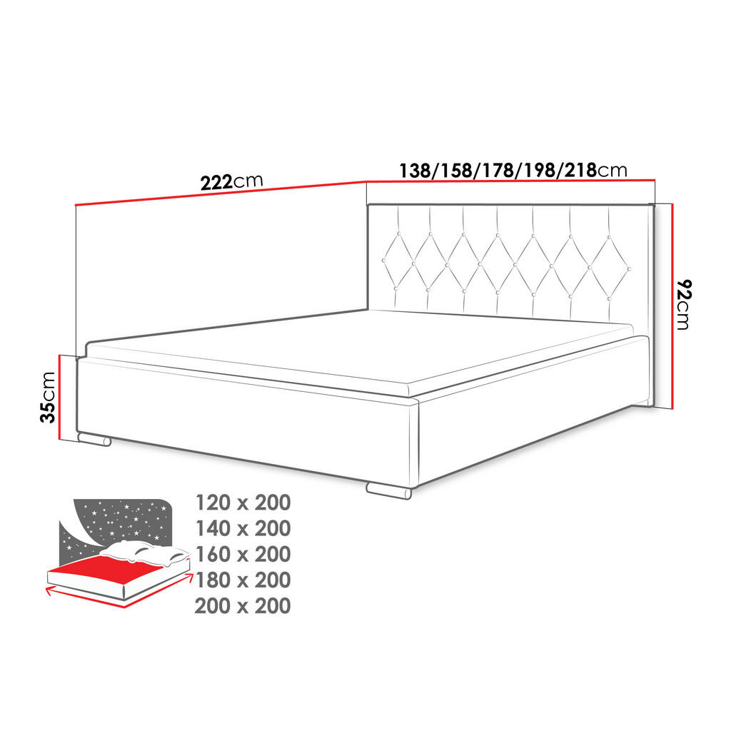Thumbnail - Mirjan24 Polsterbett, Blau, Holz, 120x200 cm, Schlafzimmer, Betten, Polsterbetten