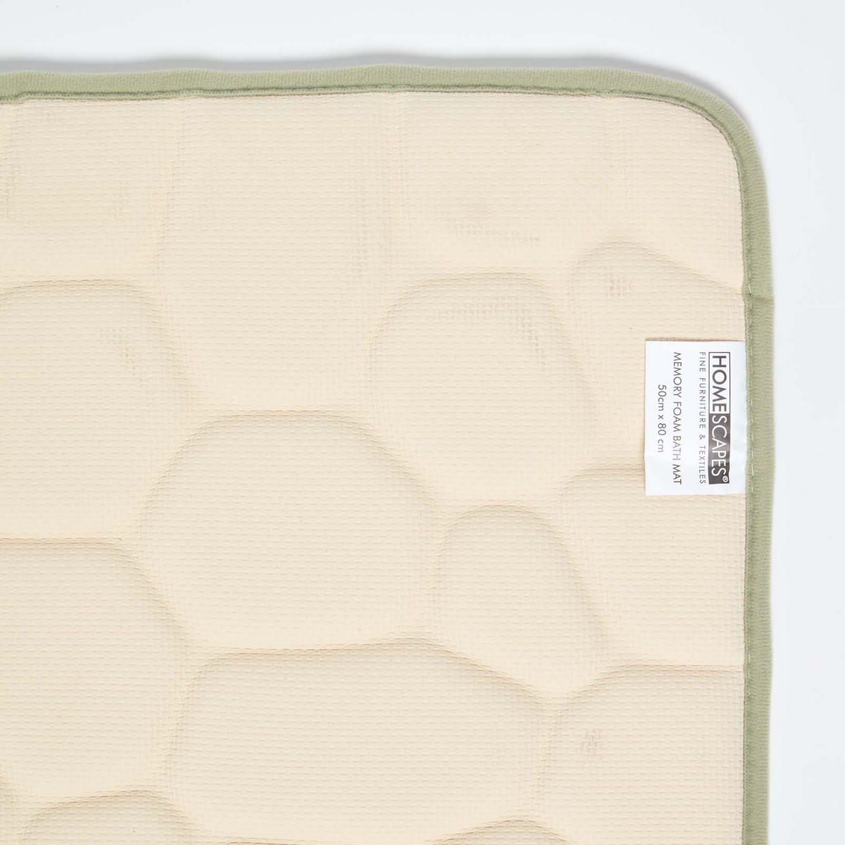 BADEMATTE Memory Foam Kiesel-Design 50/80 cm - Salbeigrün, Textil (50/80cm) - Homescapes