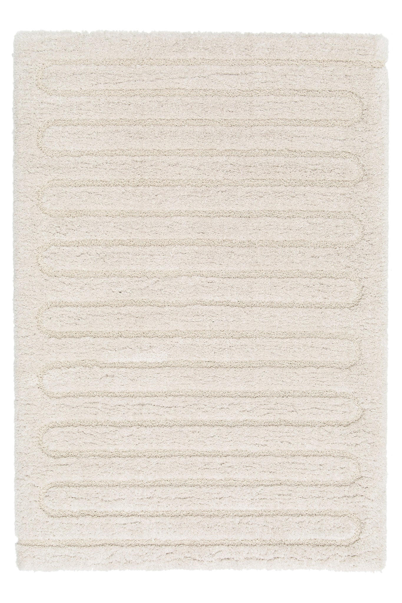 TEPPICH weich mit Relief aus recyceltem Polyester weiss - Weiß, Textil (160/230cm) - AFK Living