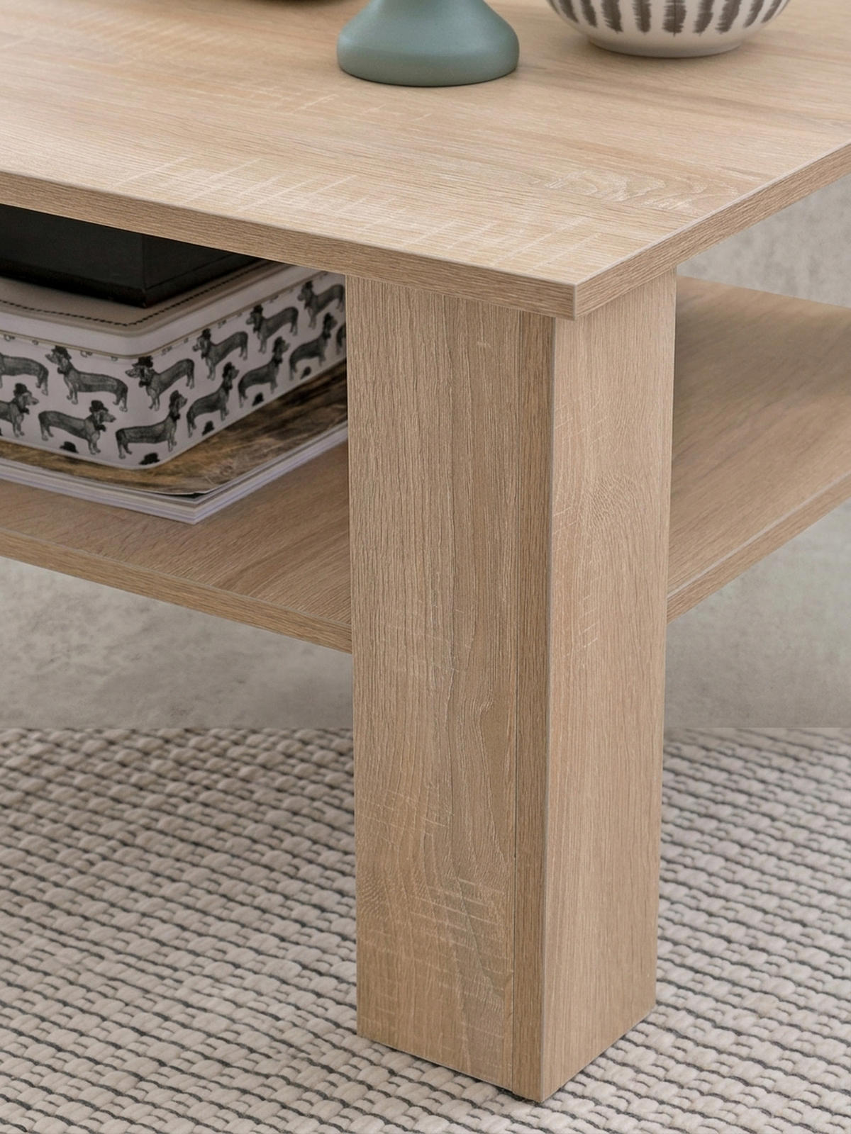 COUCHTISCH NIDDA aus Sonoma Eiche, kratzfest und Ablagefläche, Beige 60x60x42 cm - Beige, Holz (60/60/42cm) - KADIMA DESIGN