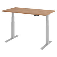 SCHREIBTISCH elektrisch XDKB 80/140/74 cm in Nussbaumfarben/Silberfarben - Silberfarben/Nussbaumfarben, Holzwerkstoff (80/140/74cm) - bümö