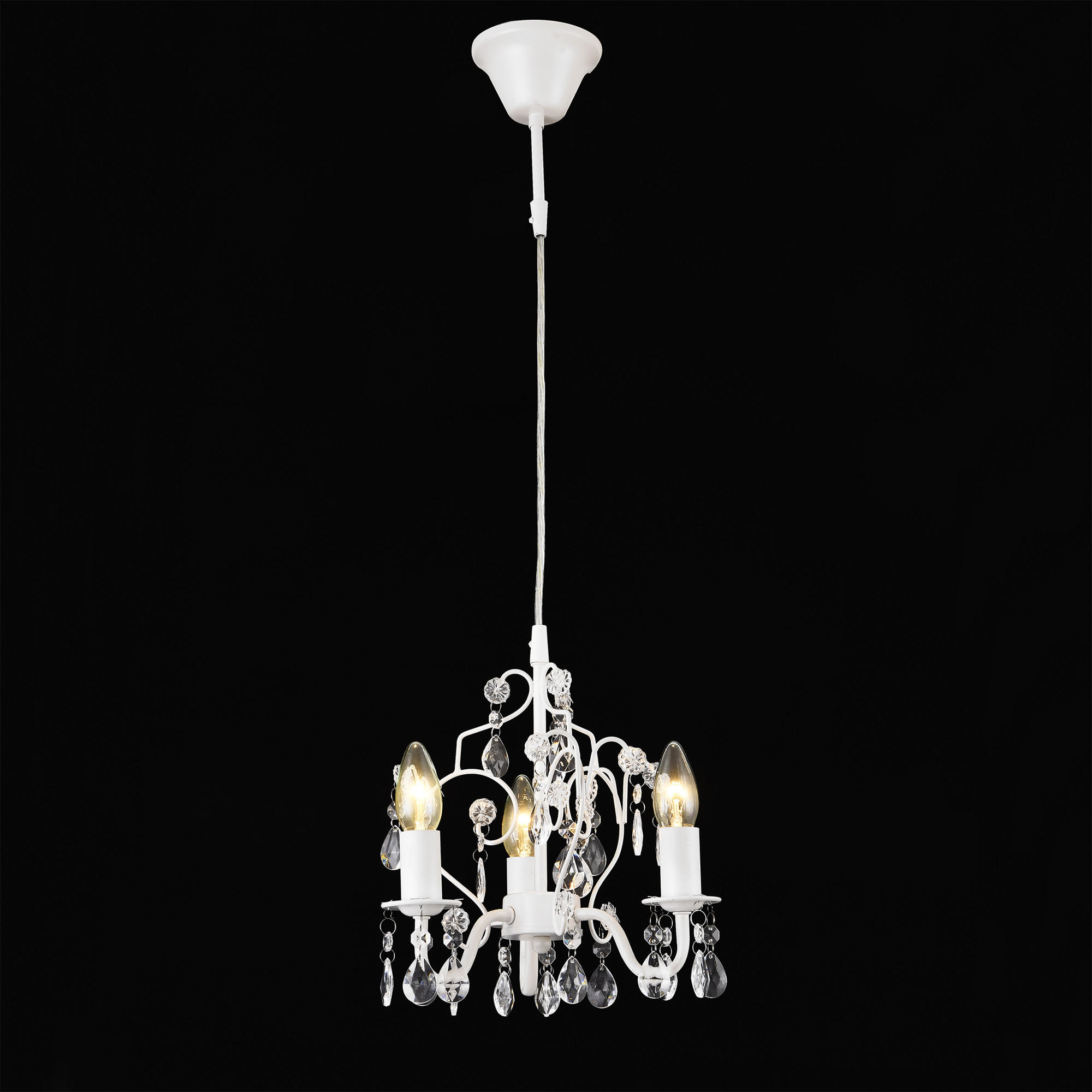 Thumbnail - lux.pro Kronleuchter, Weiß, Metall, 26x140x26 cm, Lampen & Leuchten, Innenbeleuchtung, Hängelampen, Kronleuchter