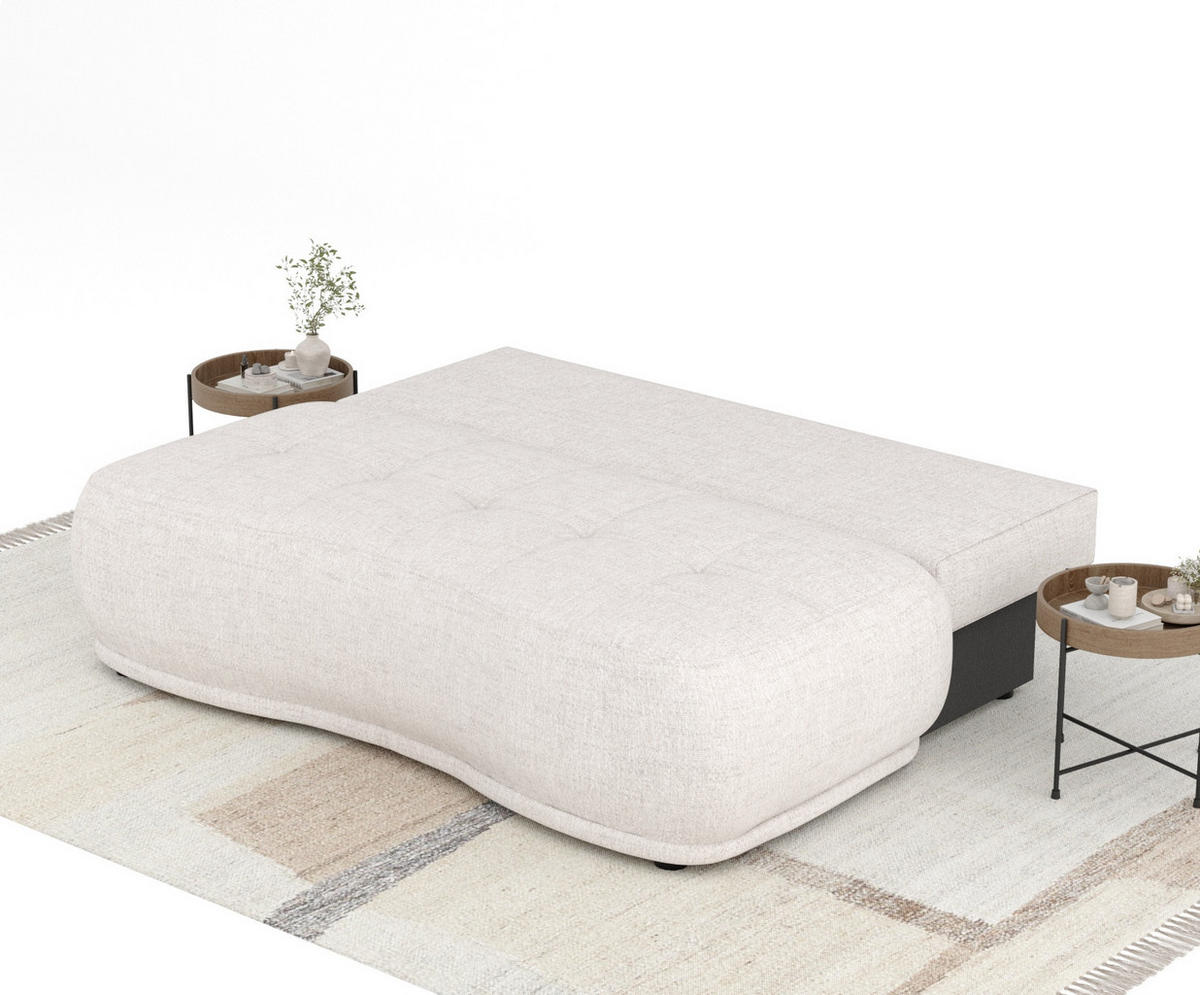 SCHLAFSOFA Cirrus Beige Webstoff - Beige/Schwarz, Holz/Holzwerkstoff (206/95/105cm) - Maison de Reve