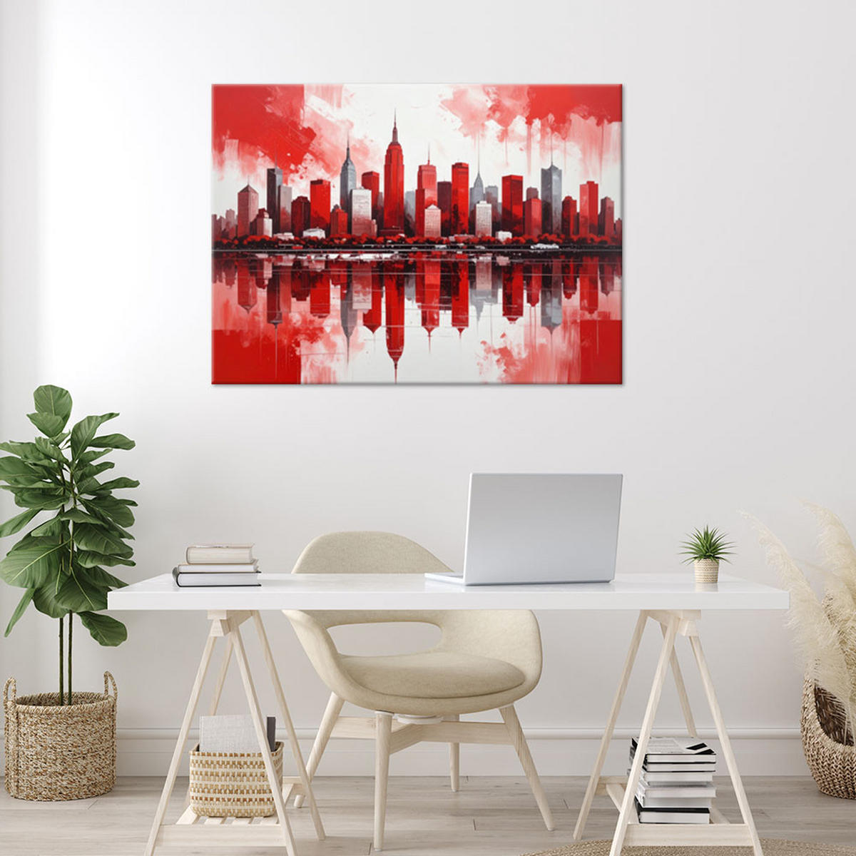 LEINWANDBILD Städte & Architektur 120x80cm - Rot, Textil (120/80cm) - Feeby