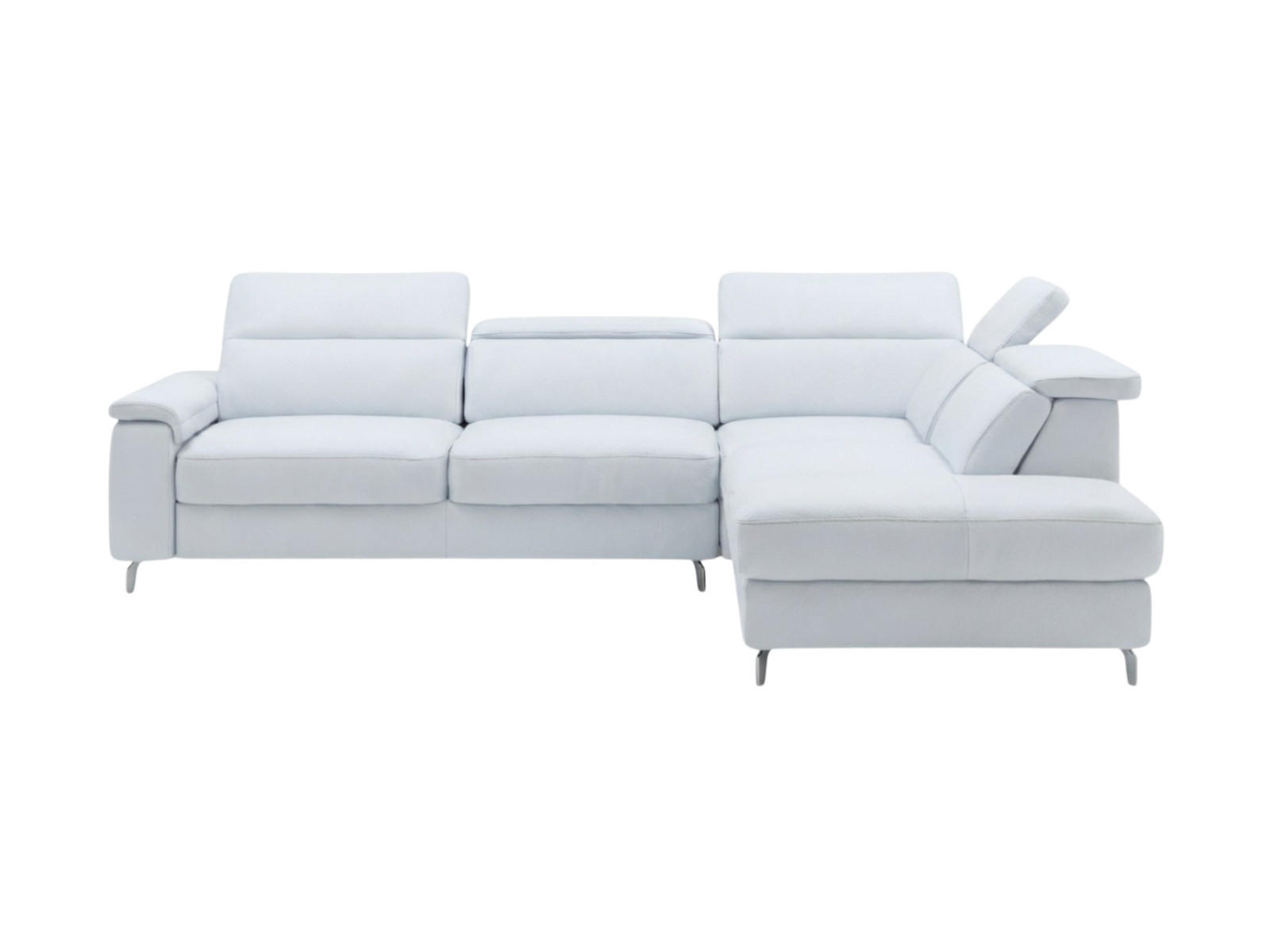 ECKSOFA Ambassador Echtleder Weiß - Weiß, Leder/Metall (272/224cm)