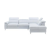 ECKSOFA Ambassador Echtleder Weiß - Weiß, Leder/Metall (272/224cm)