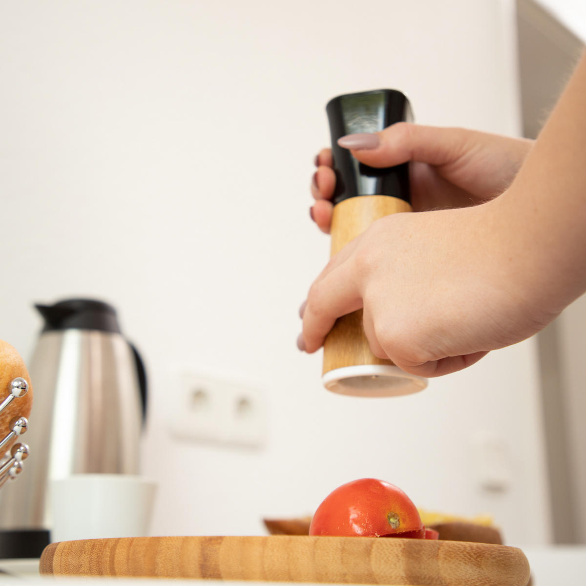 2XPFEFFERMÜHLE - Multicolor, Holz/Keramik (5/17/5cm) - Relaxdays