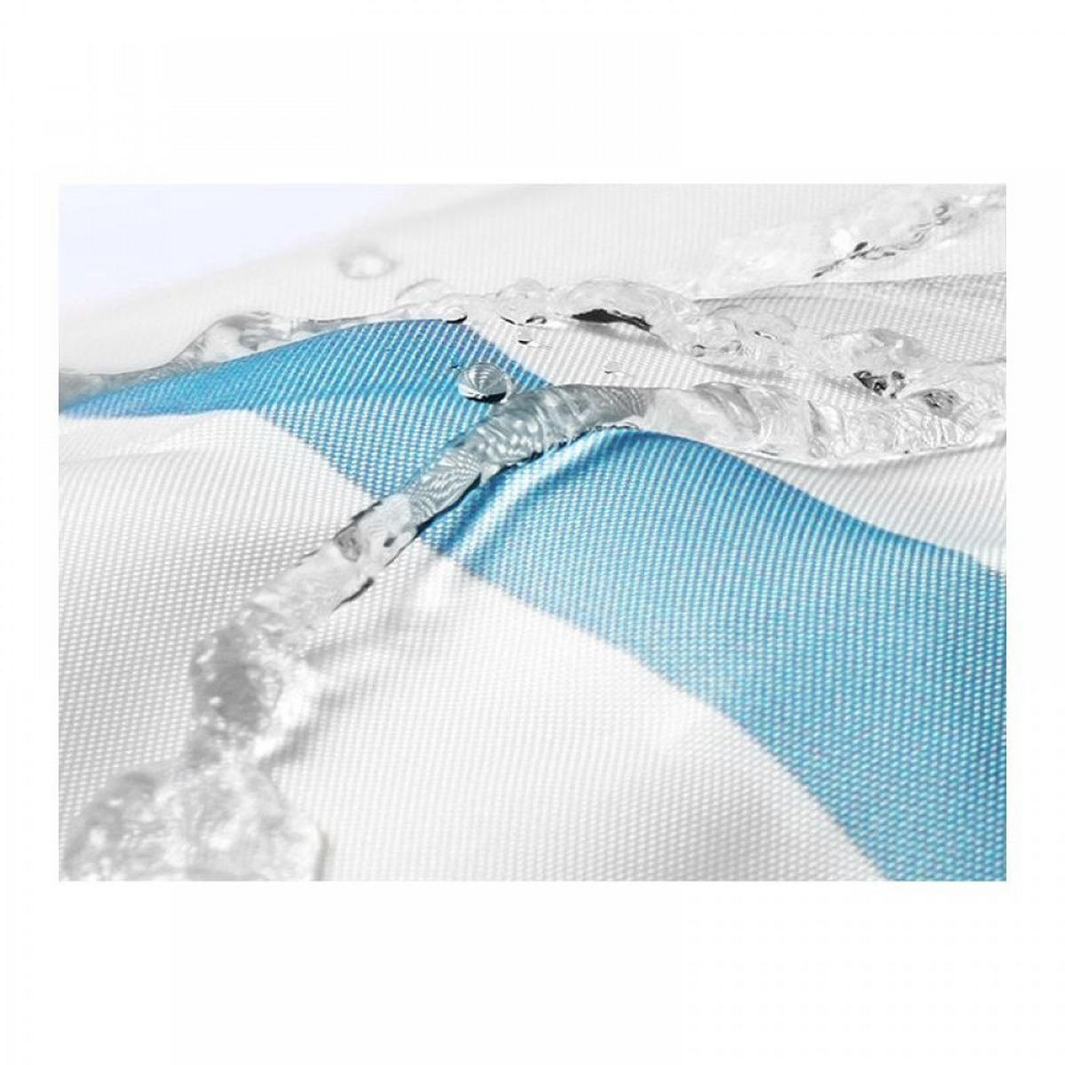 DUSCHVORHANG Blau Streifen Polyester schnell trocknend wasserdicht maschinenwaschbar mit Haken Badezimmer - Blau, Kunststoff (200/180cm) - MCBOSON