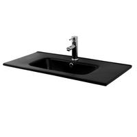WASCHBECKEN - Schwarz, Keramik (81/16.5/46cm) - ML-DESIGN