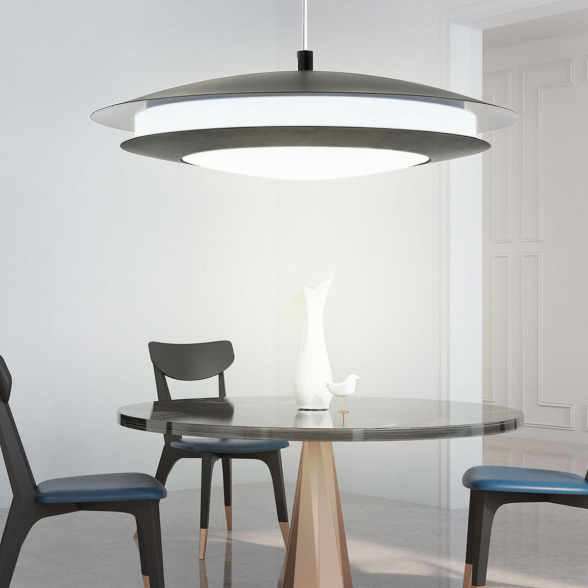 LED HÄNGELEUCHTE MONEVA-C Schwarz - Schwarz, Metall (48.5/48.5/150cm)