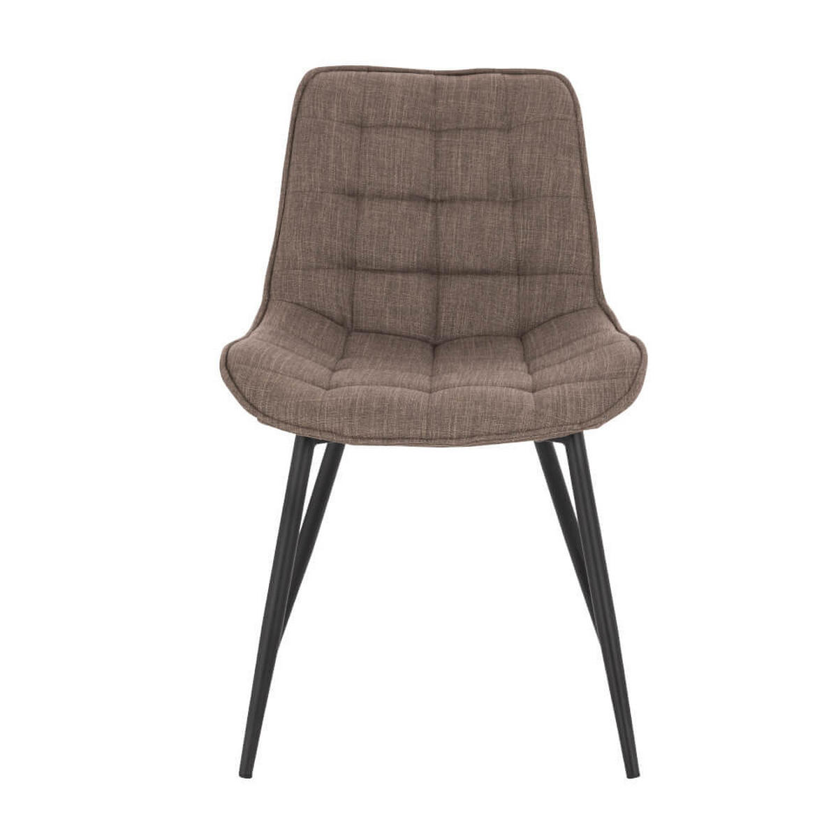 POLSTERSTUHL Esszimmer Webstoff IKALO – 2er Set Grau/Braun - Graubraun, Textil/Metall (61.5/79.8/50.5cm) - Home Deluxe