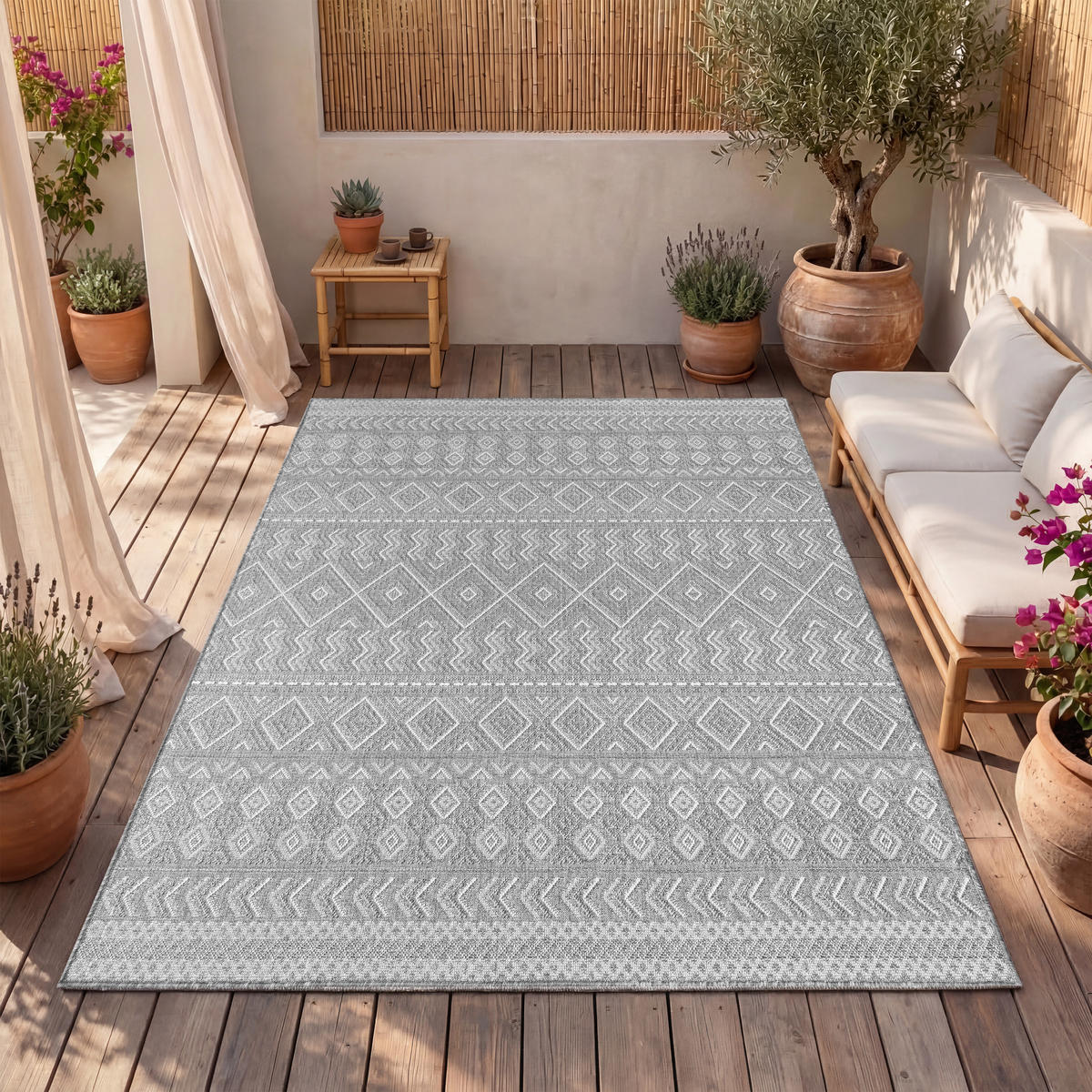 OUTDOORTEPPICH 80/250 cm Vermont 190 - Grau, Textil (80/250cm) - Paco Home