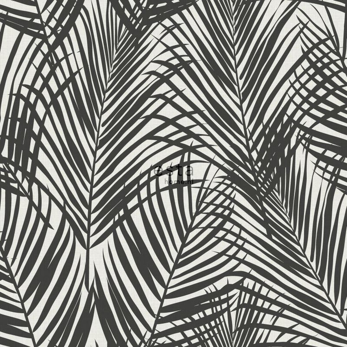 TAPETE Palmenblätter 53 cm x 10.05 m - Schwarz, Papier (53/1000cm) - ESTAhome