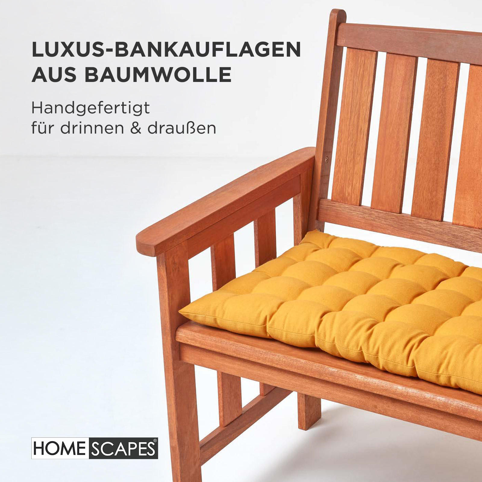 BANKAUFLAGE 2-Sitzer gelb 108/42/5 cm - Gelb, Textil (108/42/5cm) - Homescapes