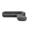ECKSOFA rechts Miley aus Samt grau 6 Sitzplätze - Grau, Textil (248/255cm) - Micadoni