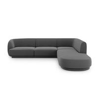 ECKSOFA rechts Miley aus Samt grau 6 Sitzplätze - Grau, Textil (248/255cm) - Micadoni