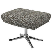 HOCKER mit Kreuzfuß - Chromfarben/Grau, Textil/Metall (54/41/41cm) - home24