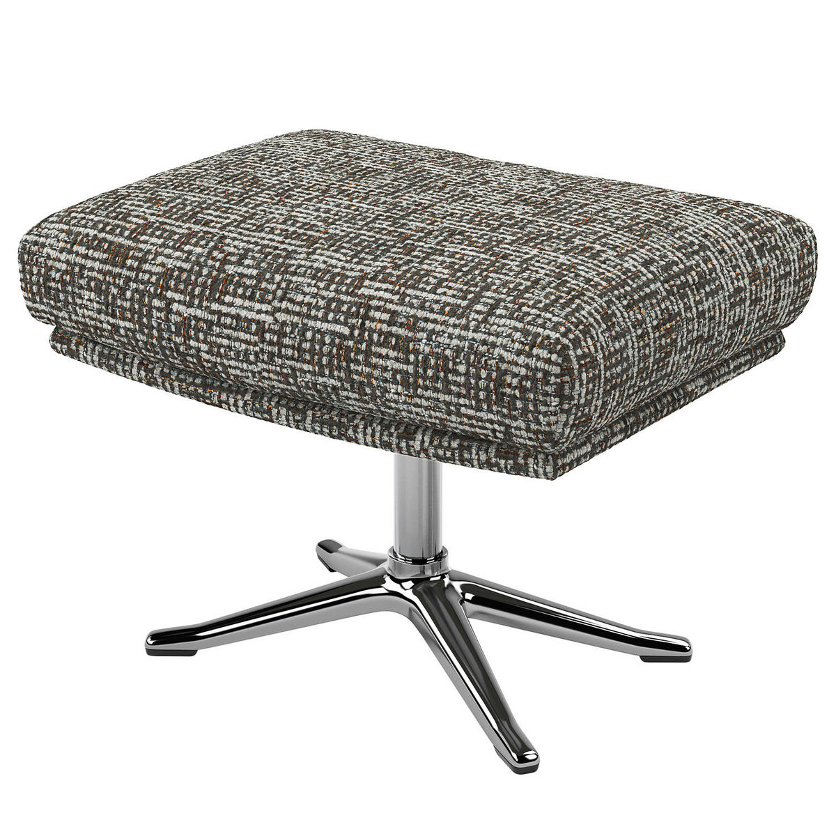 HOCKER mit Kreuzfuß - Chromfarben/Grau, Textil/Metall (54/41/41cm) - home24