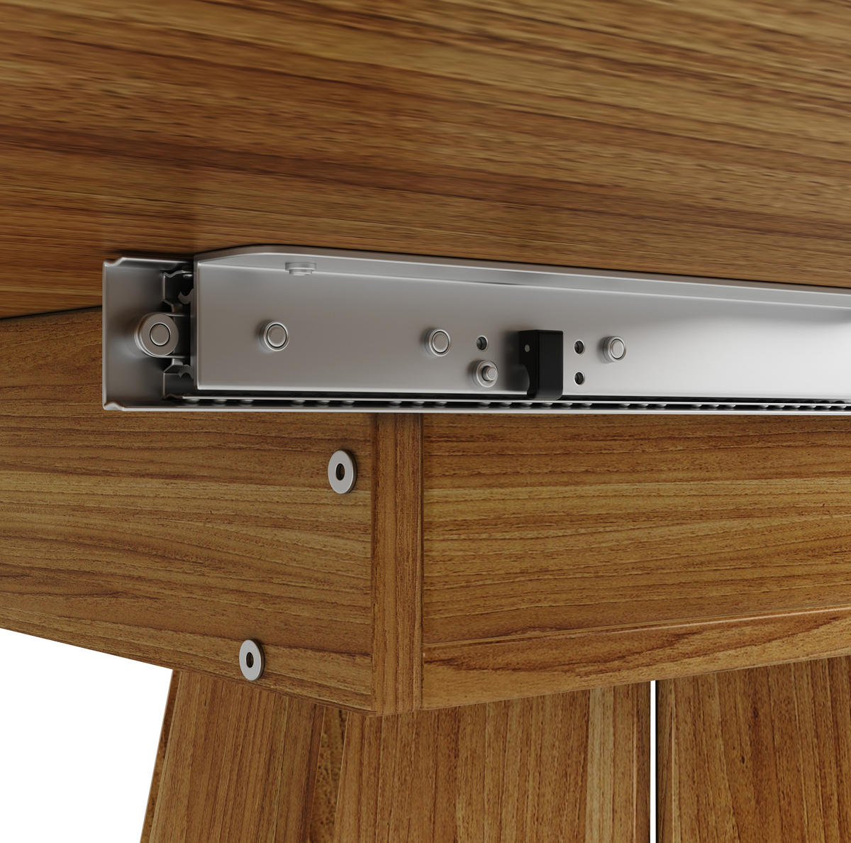 ESSTISCH 118/76,8/118 cm Braun aus MDF und Metall mit Ausziehfunktion - Braun, Holzwerkstoff (118/118/76cm) - OKMYHOME