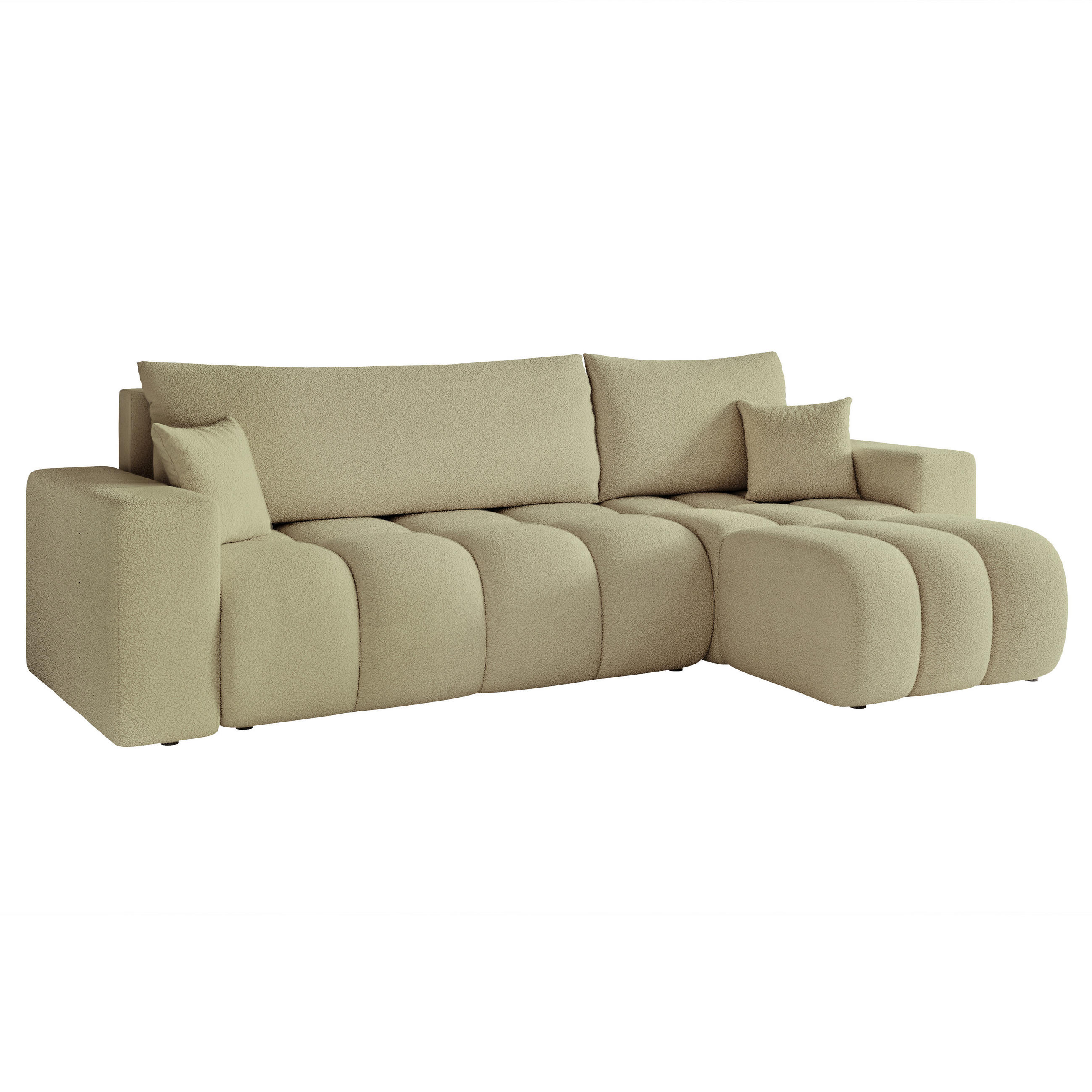 ECKSOFA OFI mit Schlaffunktion und Bettkasten Grün - Grün, Kunststoff/Textil (248/145cm) - Idohome
