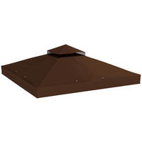 3 x 3 m Ersatzdach für Pavillon, Pavillon-Ersatzplane mit Wasserablauf-Löchern, UPF30+, Sonnenschutz, Kaffee - Cappuccino, Textil (300/1/300cm)