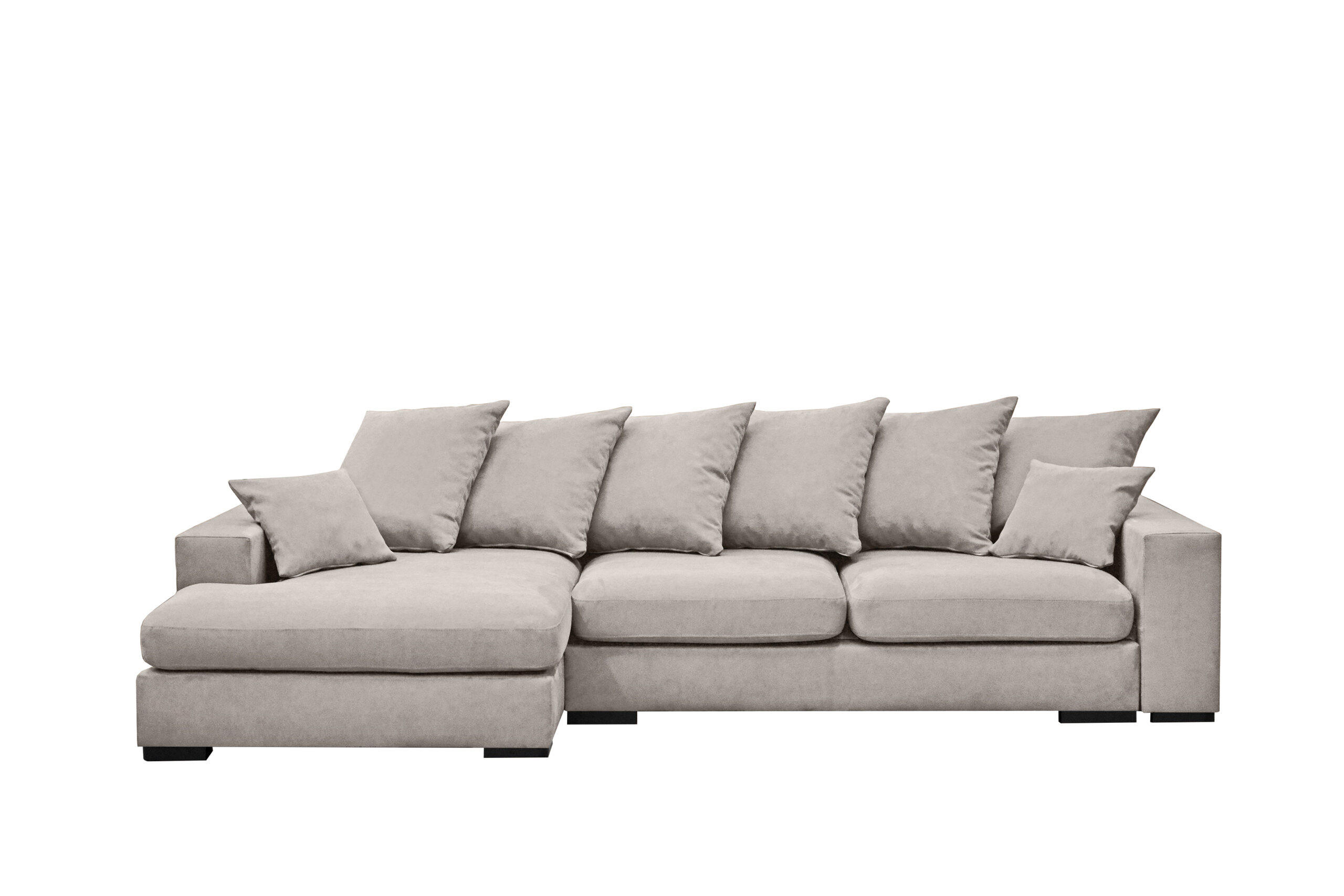 ECKSOFA Mit Schlaffunktion Und Bettkasten Couch L-form Gabon Stoff Riviera Links Hellgrau - Hellgrau, Holz (155/285cm) - Kaiser Möbel