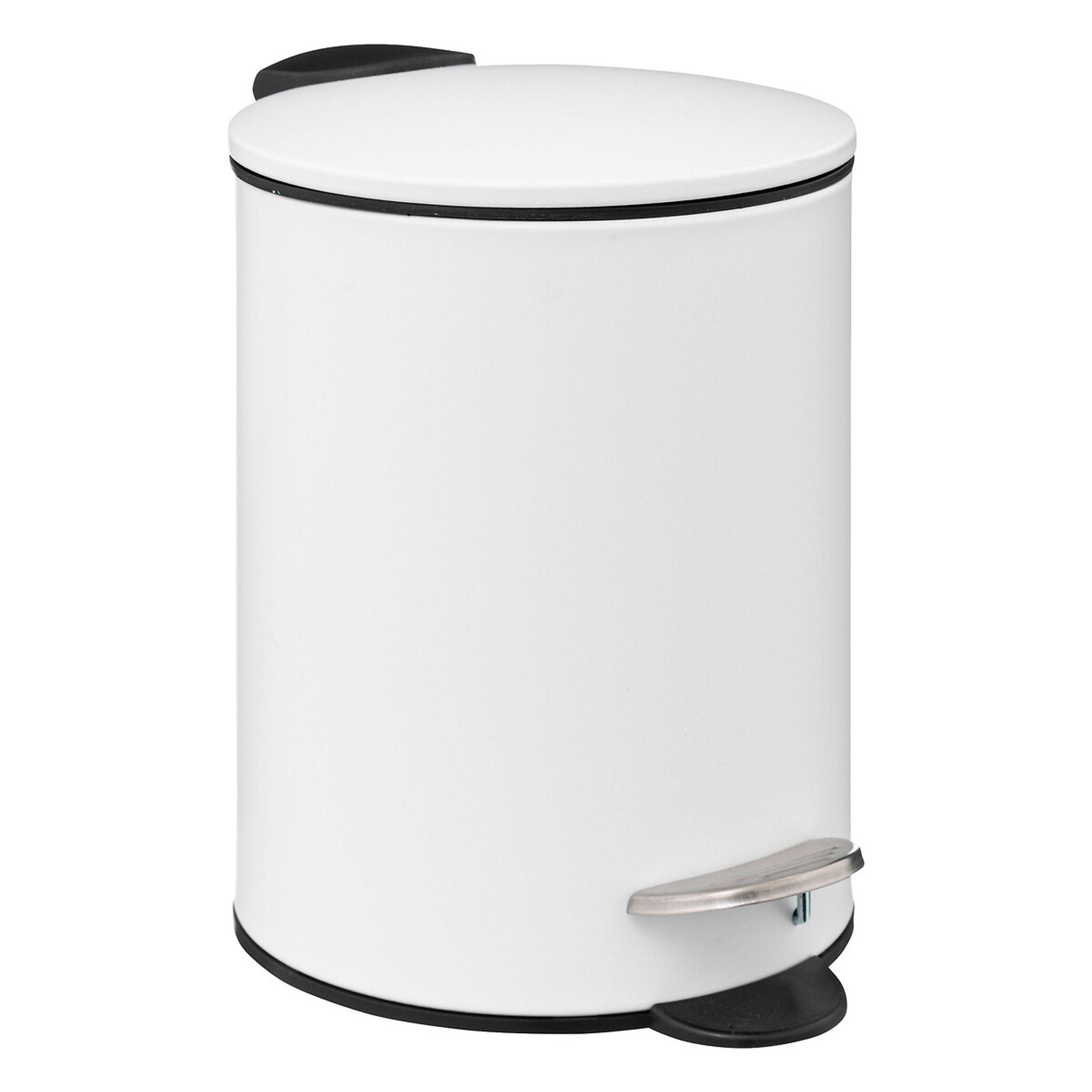 ABFALLEIMER Colorama Soft Close, Metall, Kunststoff, Weiß, 3 L - Weiß, Metall (17/23/22.5cm) - 5five Simply Smart