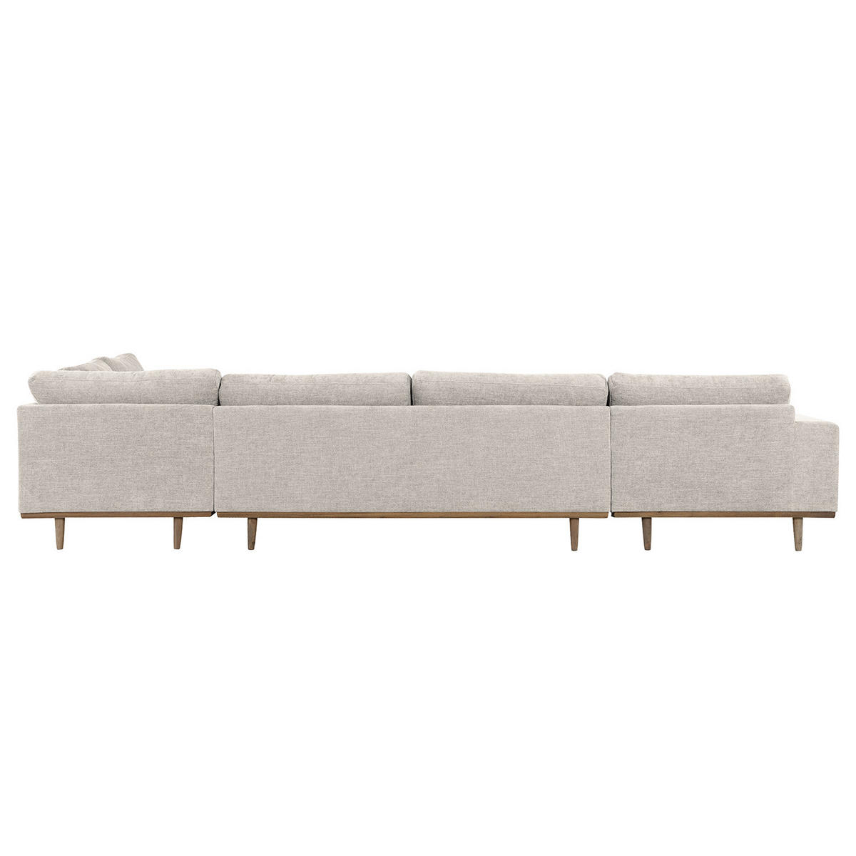 WOHNLANDSCHAFT mit Longchair - Eichefarben/Grau, Eichenholz/Textil (371/81/219cm) - home24