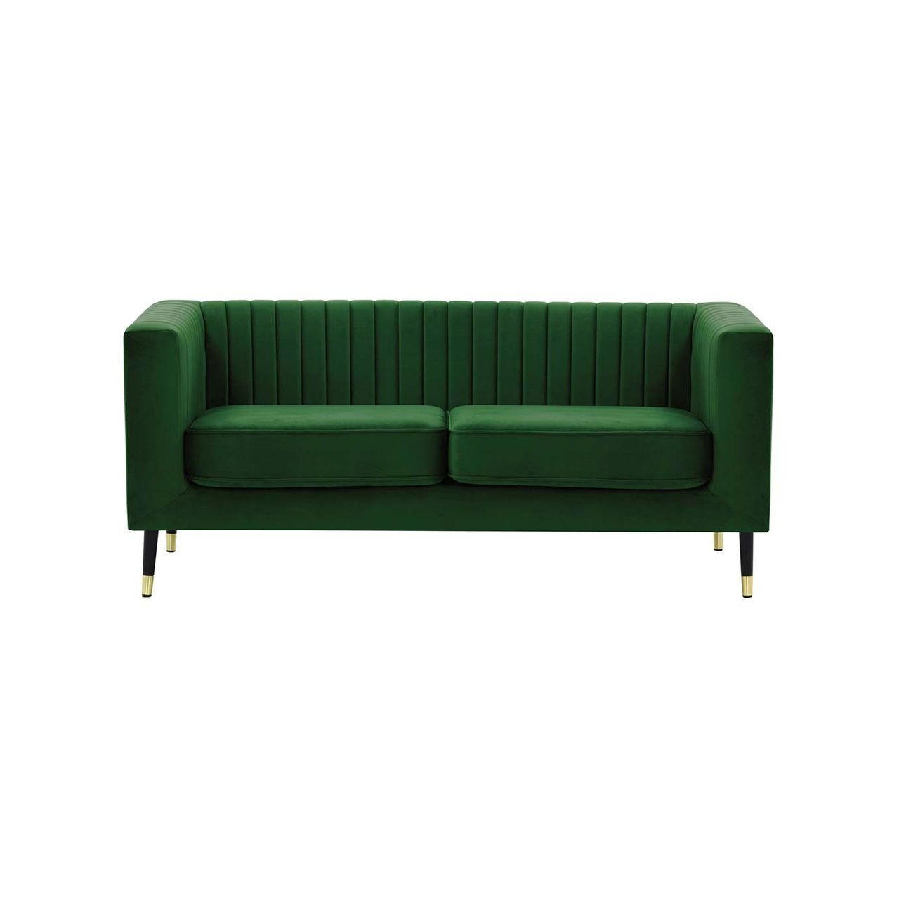 ZWEISITZER-SOFA Slender-Velluto 10 - Grün, Holz/Textil (170/71/83cm) - SLF24