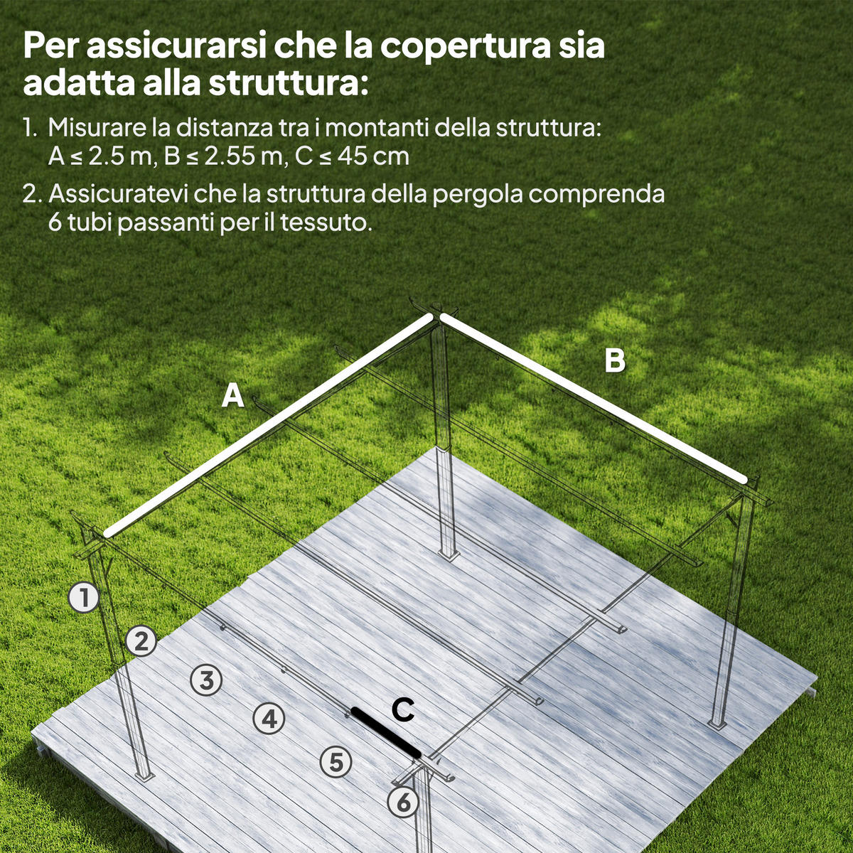 ERSATZDACH, 3x3 m für Gartenpavillon, grau, Polyester, mit 10 Löchern - Multicolor, Kunststoff (255/6/250cm) - FORIOUS
