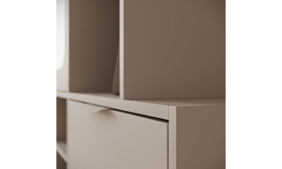 GARDEROBE NOLA 100/33,1/188,5 cm Kaschmir mit Spiegel und Schuhschrank - Kaschmir, Holzwerkstoff/Metall (100/188.5/33.1cm) - Lookway