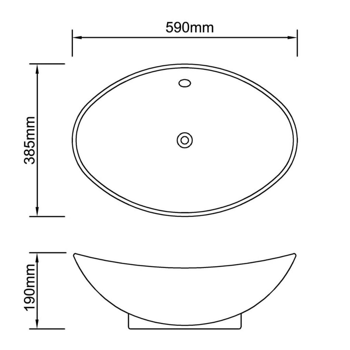 WASCHBECKEN Kouns 59/38.5/19 cm - Schwarz, Keramik (59/19/38.5cm) - Nettlife