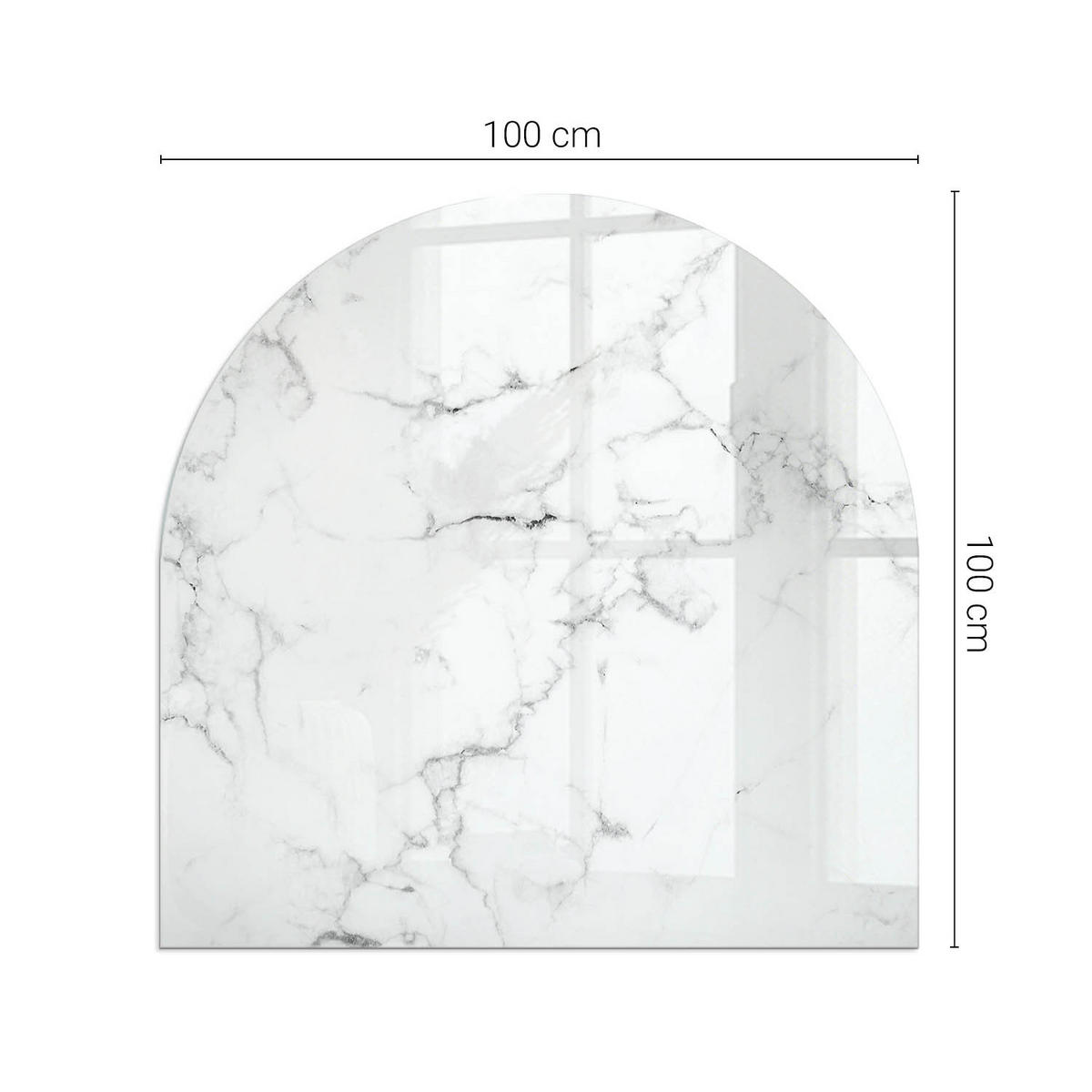 GLASPLATTE für Kamin 100x100 cm Weiß - Weiß, Glas (100/100/0.4cm) - ArtPrintCave