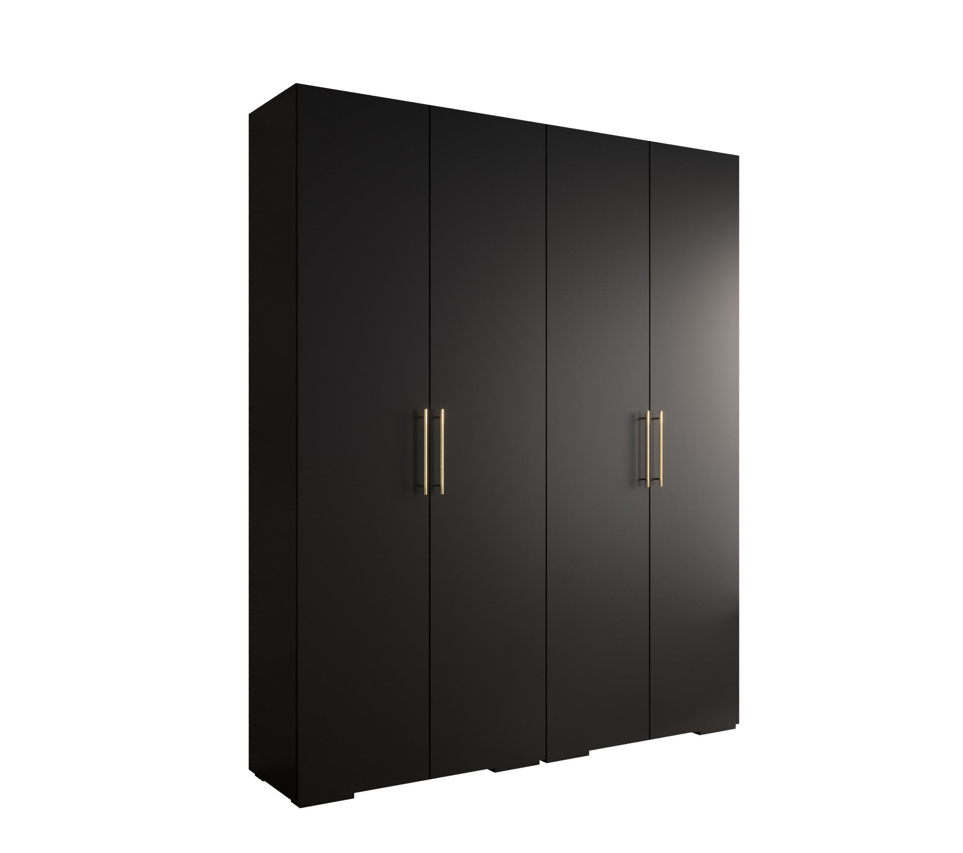 Abiks Möbel Drehtürenschrank Schwarz, Gold 200x236.7x47 cm