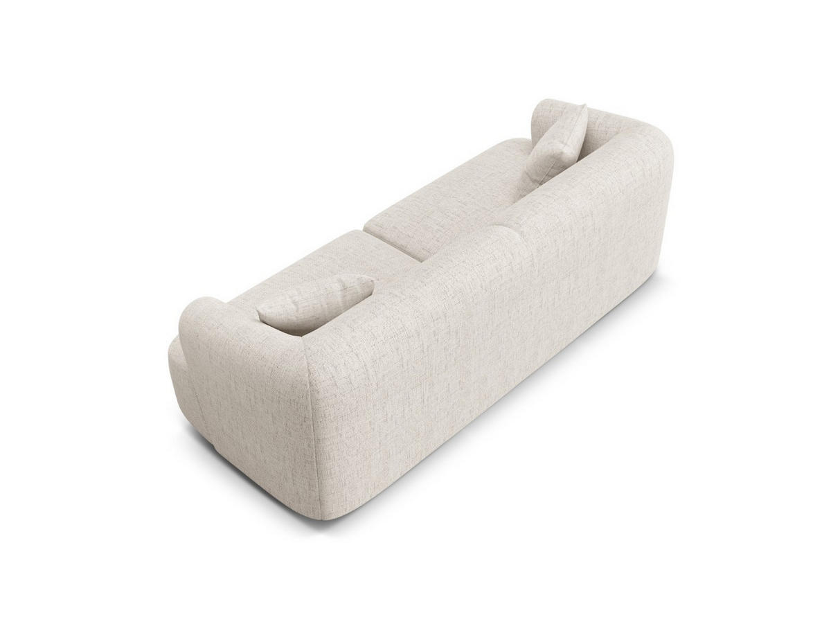 MODULARES-SOFA Campi aus strukturiertem Stoff leichtes beige 3 Sitzplätze - Creme, Textil (90/70/220cm) - Cosmopolitan Design