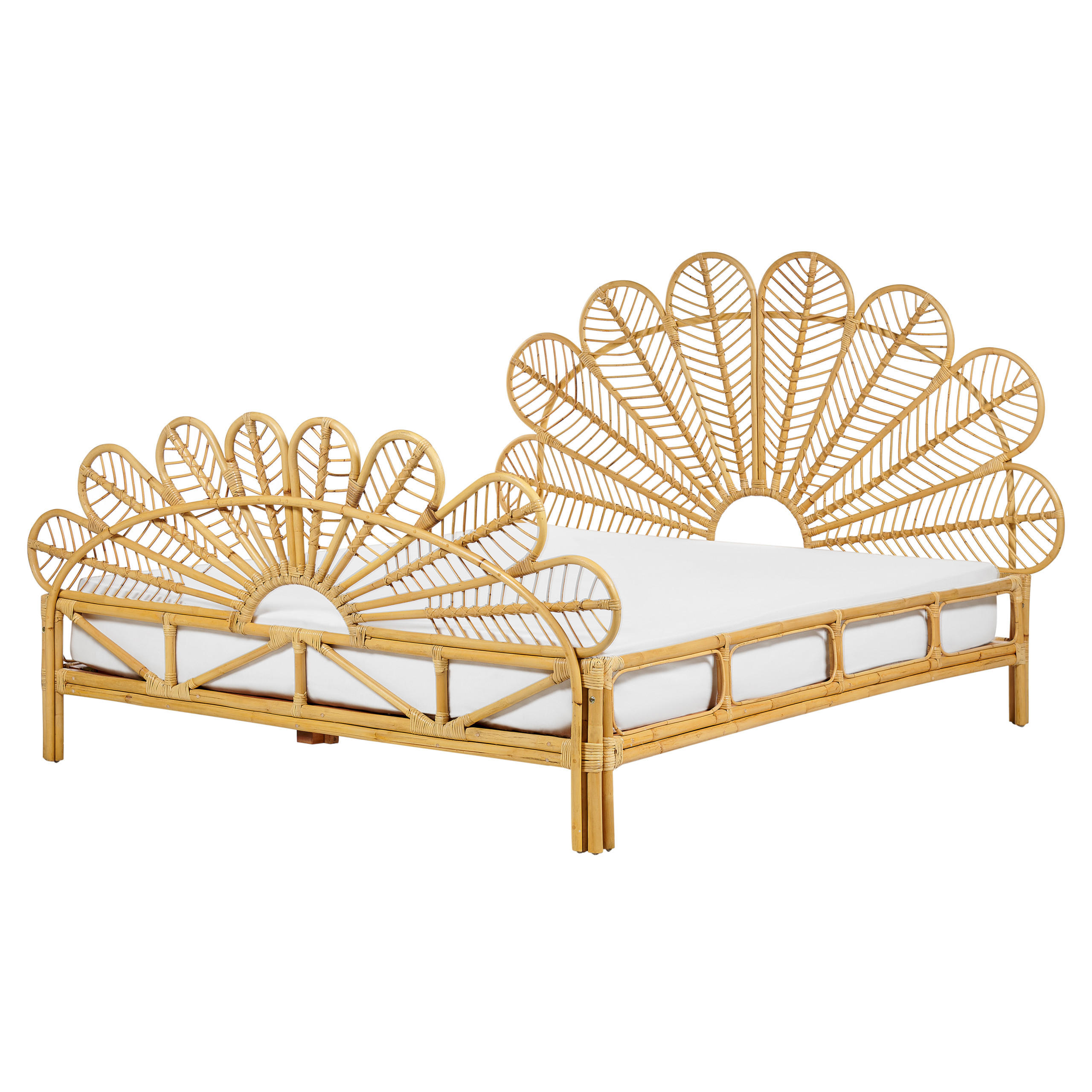 DOPPELBETT 160/200cm Heller Holzfarbton Florentine - Hellbraun, Naturmaterialen (160/200cm) - Beliani