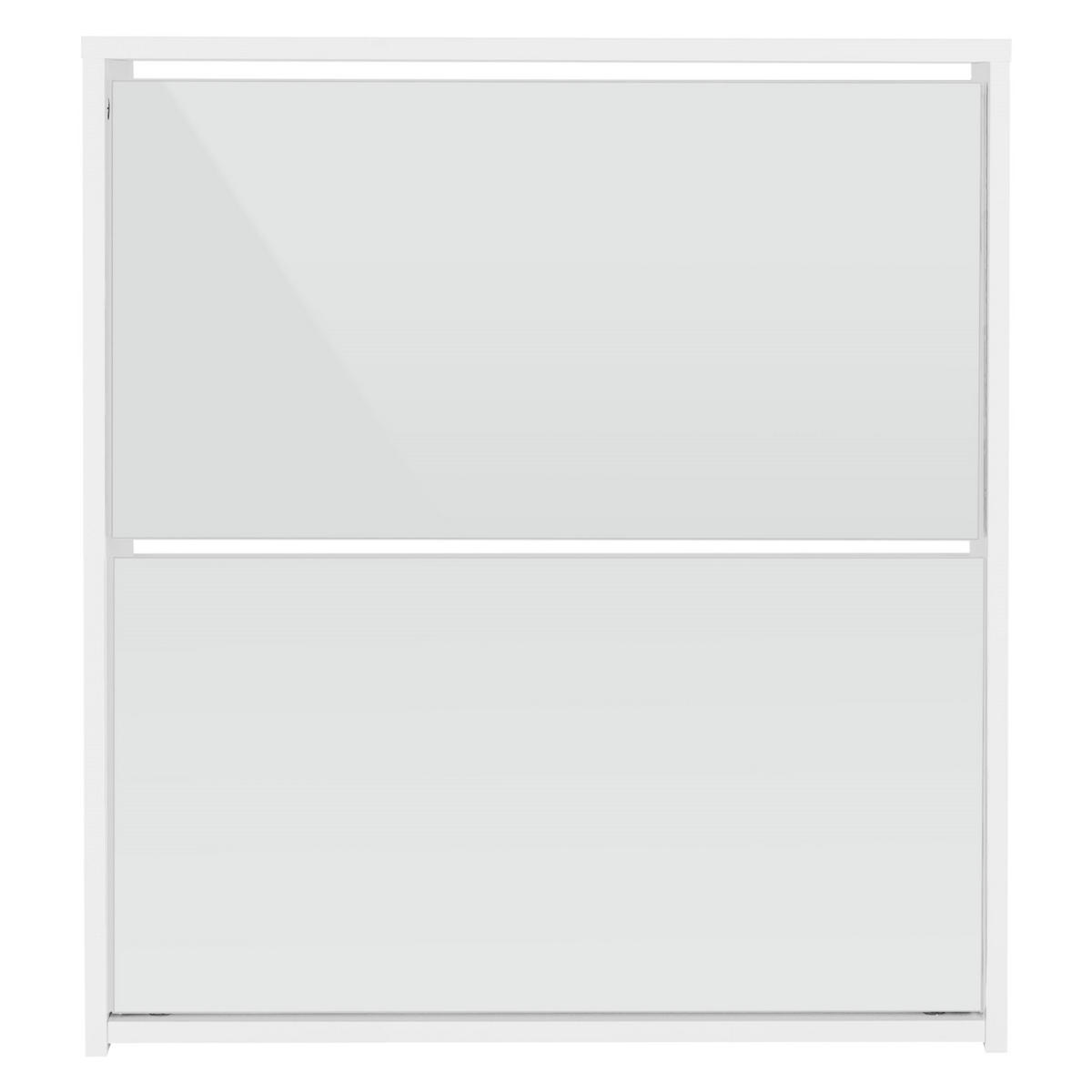 SCHUHSCHRANK mit Spiegel - Weiß, Holzwerkstoff (17/67/63cm) - ML-DESIGN