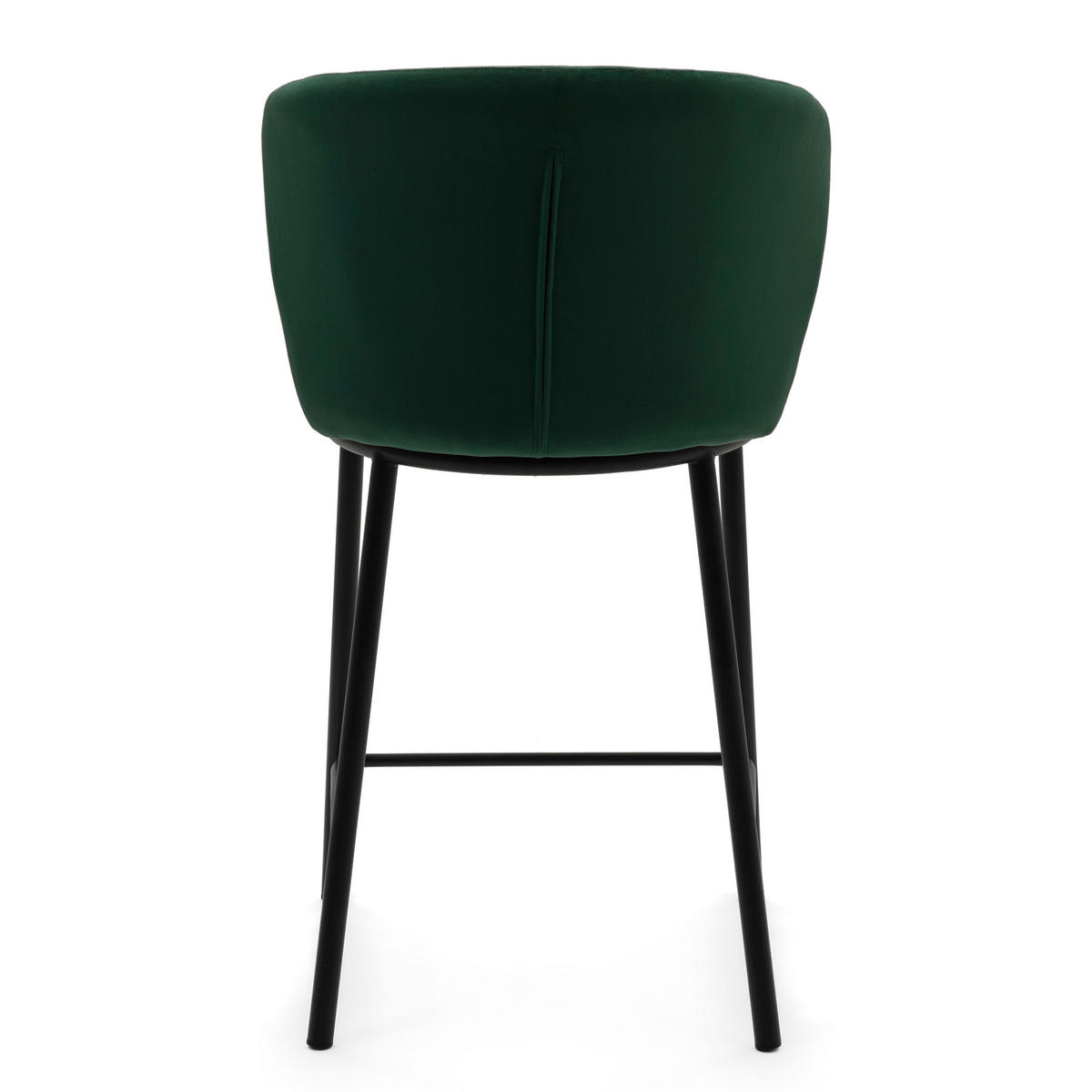 BARHOCKER BARI gepolsterter mit Steppung - grün - Samt Velour - Schwarz/Grün, Textil/Metall (55/94/57cm) - NEW HOME