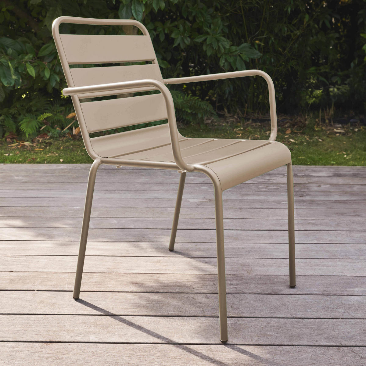 GARTENSTUHL, Taupe - Taupe, Metall (55/83/55cm) - Oviala