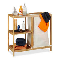BADREGAL - Hellbraun, Holz/Holzwerkstoff (68/65/33cm) - Relaxdays