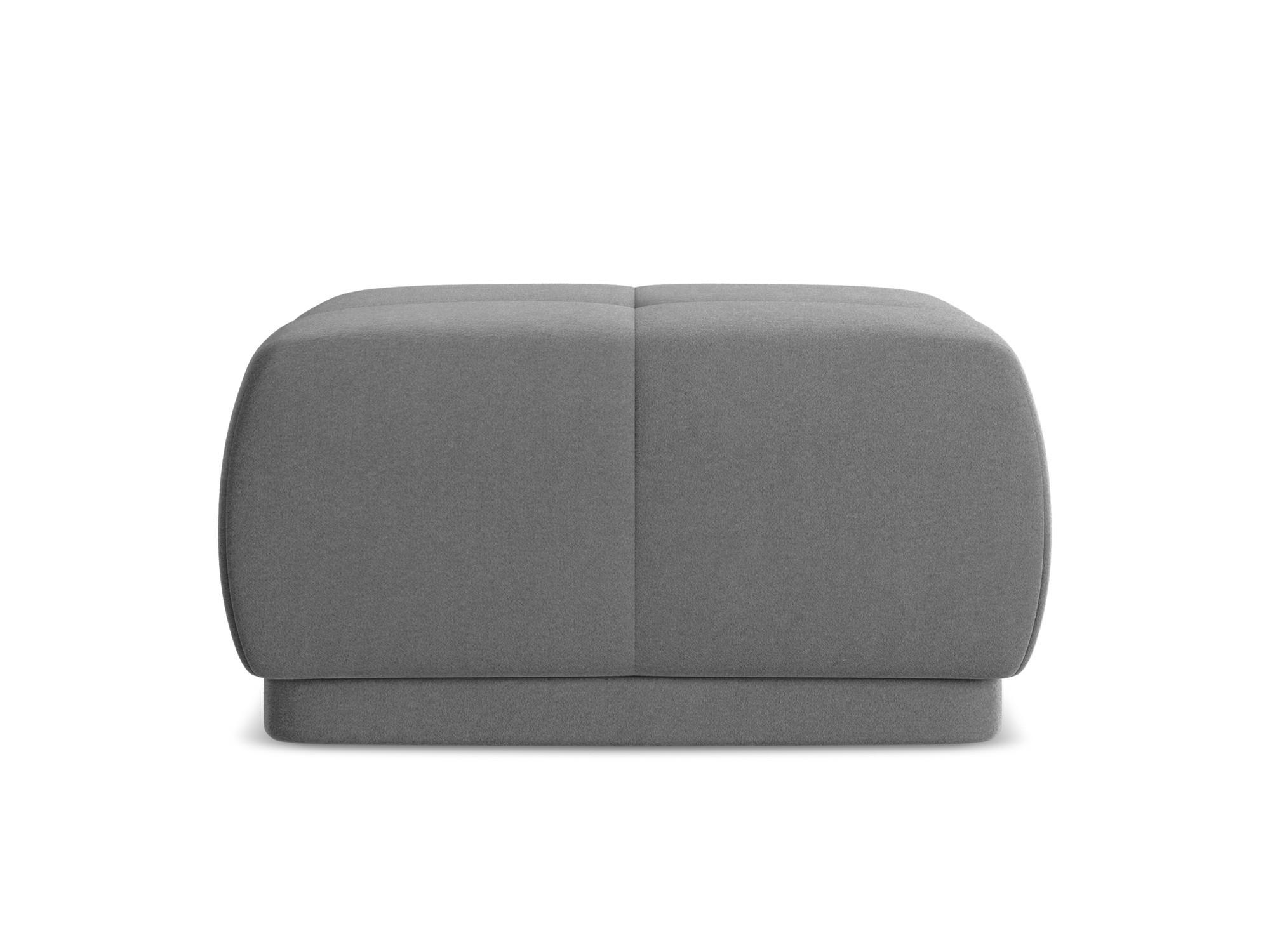 POUF Samt Stoff Grau - Schwarz/Grau, Kunststoff/Textil (60/35/60cm) - Makamii