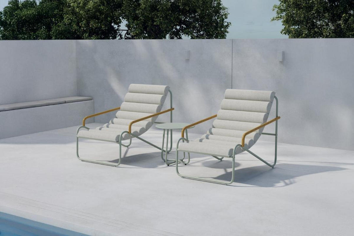 LOUNGE-SET, Ithaka, Grün, Stahl, 45 x 45 x 42 cm, 3-teilig - Grün, Metall - ebuy24