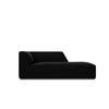 CHAISELONGUE rechts Ruby aus Samt schwarz - Schwarz, Textil (93/69/180cm) - Micadoni