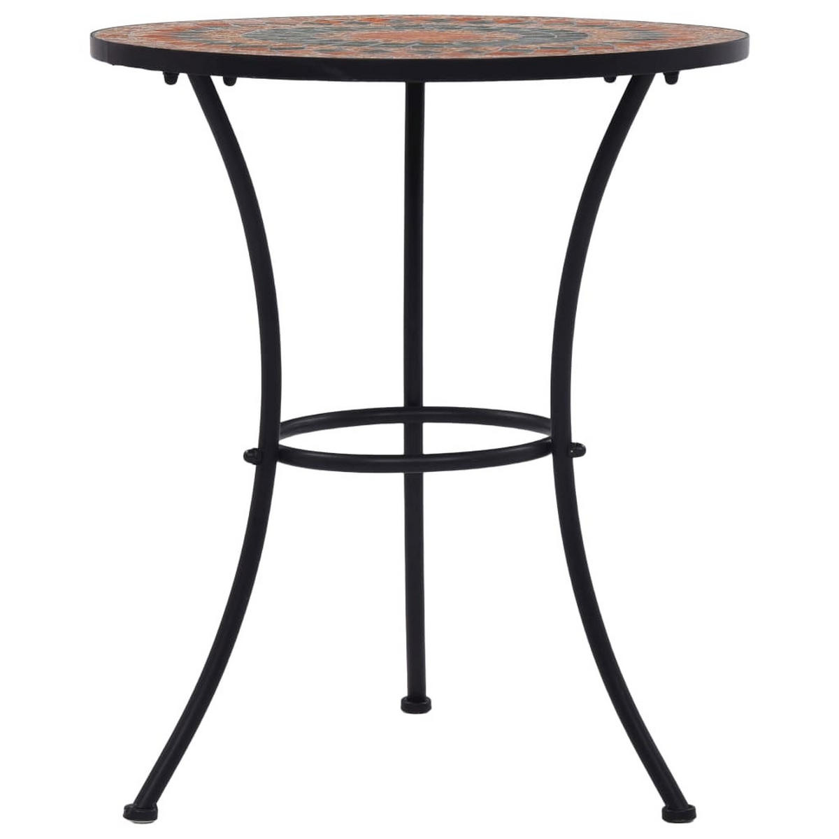 MOSAIK-BISTROTISCH Orange/Grau 60 Cm Keramik - Orange, Keramik (60/60/70cm) - vidaXL