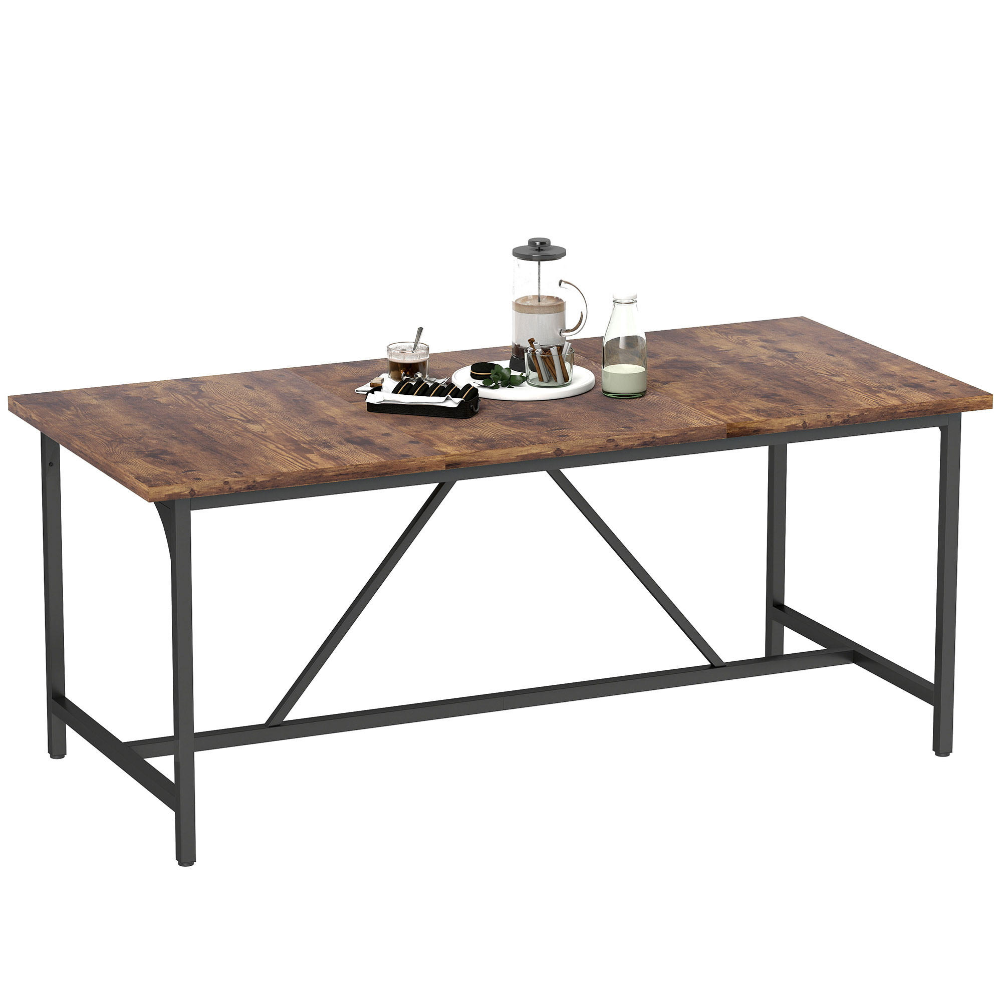 ESSTISCH Rustikales Braun 1 Stück - Braun, Kunststoff (180/80/75.5cm) - GiPP