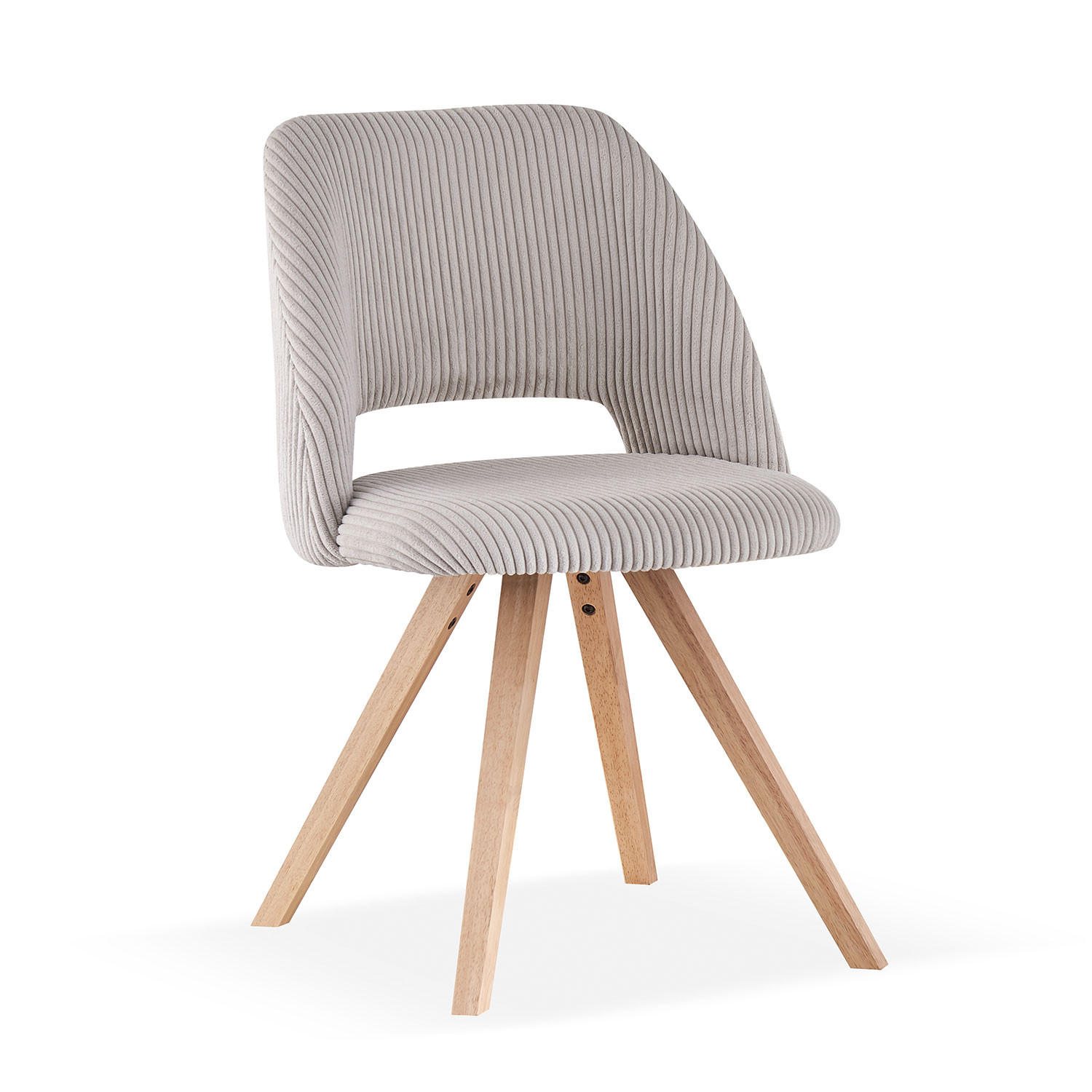 STUHL MARY Grau 2 Stück - Grau, Eichenholz/Textil (53/81/59cm) - B&D Home