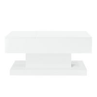 COUCHTISCH Weiß 100/50/45 cm mit LED - Weiß, Holzwerkstoff (50/100/45cm) - PANGIVO