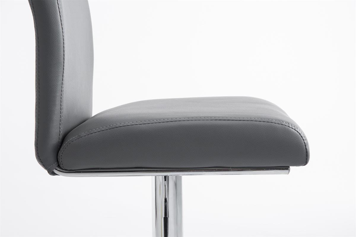 BARHOCKER Birid Kunstleder Grau 38, - Grau, Leder/Metall (38.5/95/47cm) - DELUKE