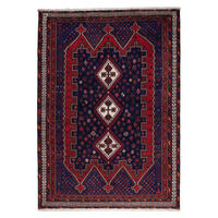 ORIENTTEPPICH handgeknüpft Afshar Rot, Blau 225/160 cm Schurwolle - Blau/Rot, Textil (160/225cm) - Looma