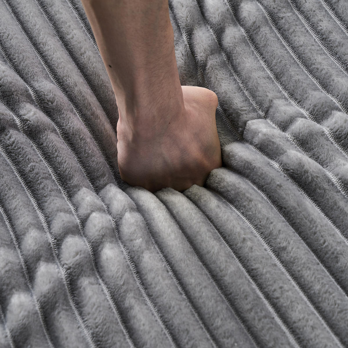 KLAPPSOFA mit 2-in-1-Funktionskissen, Cordstoff - Grau - Grau, Textil (113/63/164cm) - KOMHTOM